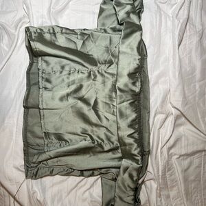 Satin Olive Green Crop Top